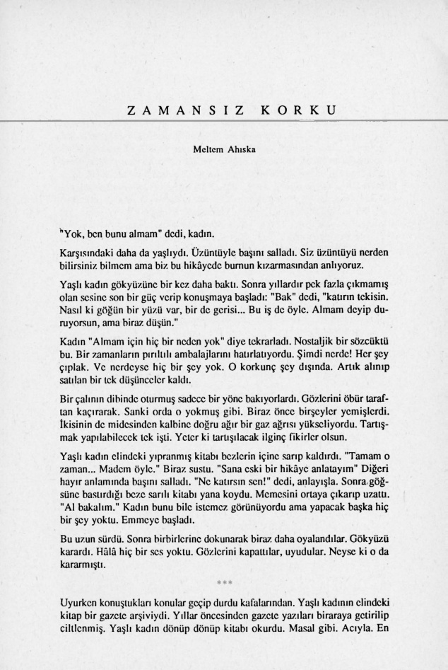 Zamansız Korku PDF – Meltem Ahıska