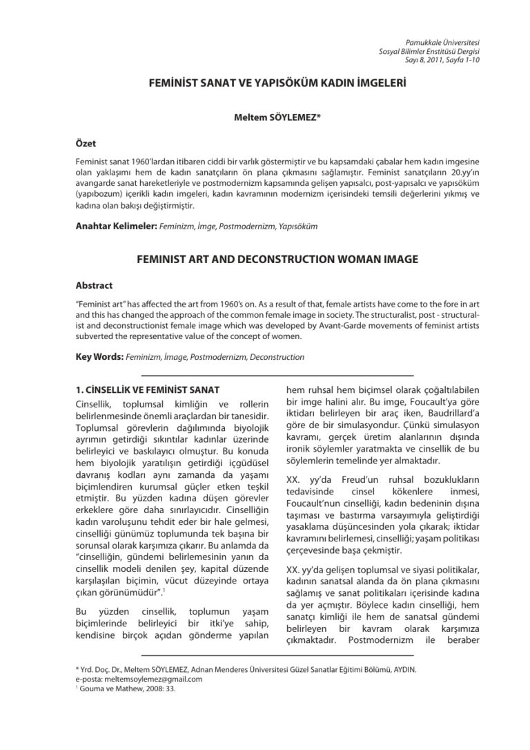 Meltem Söylemez Feminist Sanat ve Yapısöküm İmgeleri Kitap Kapağı