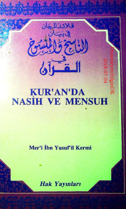 Kuranda Nasih ve Mensuh PDF – Meri İbn Yusufil Kermi