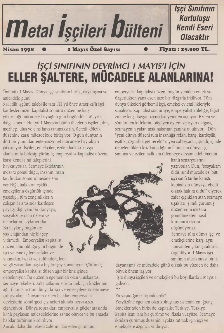 Metal İşçileri Bülteni 1 Mayıs Özel Sayısı Nisan 1998 PDF – Kolektif