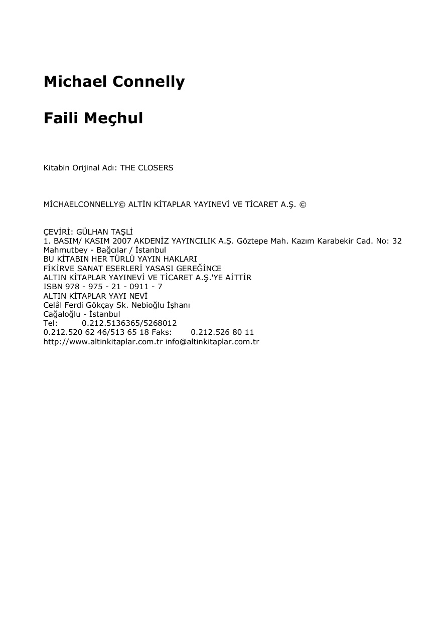 Faili Mechul PDF – Michael Connelly