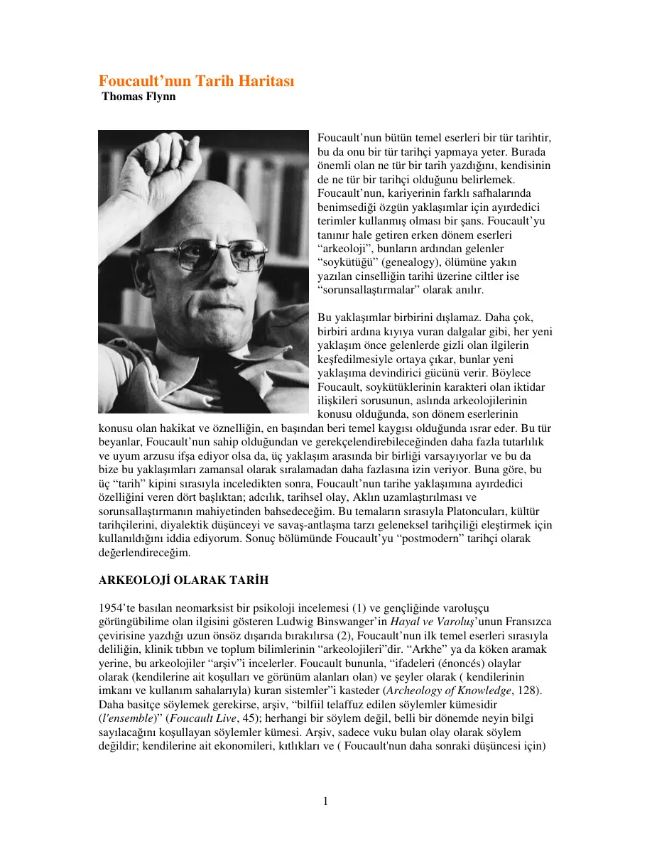 Michel Foucault’nun Tarih Haritası PDF – Michel Foucault
