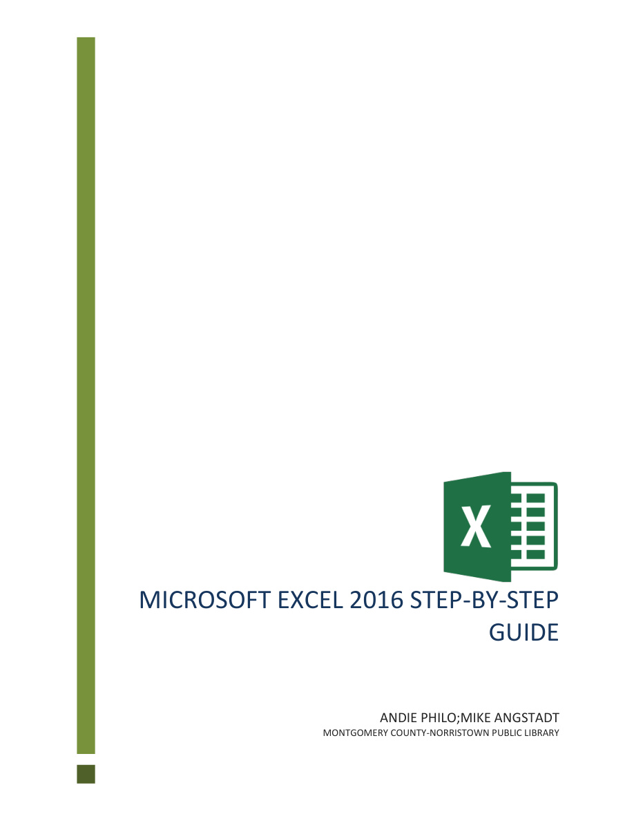 Microsoft Excel 2016 Step-by-Step Guide PDF – Unknown