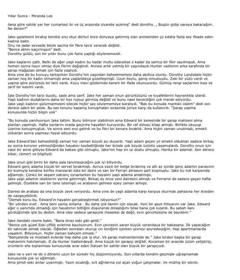 Yillar Sonra PDF - Miranda Lee 1 Miranda Lee Yillar Sonra Kitap Kapağı