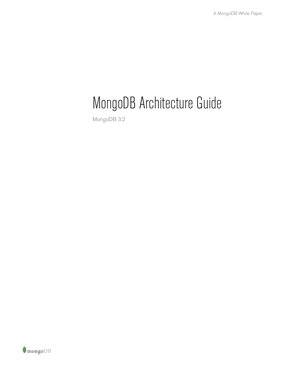 MongoDB Architecture Guide PDF – MongoDB Official