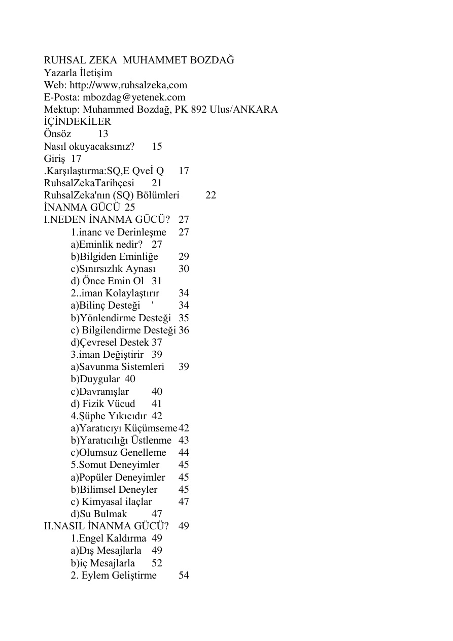Ruhsal Zeka PDF – Muhammed Bozdağ