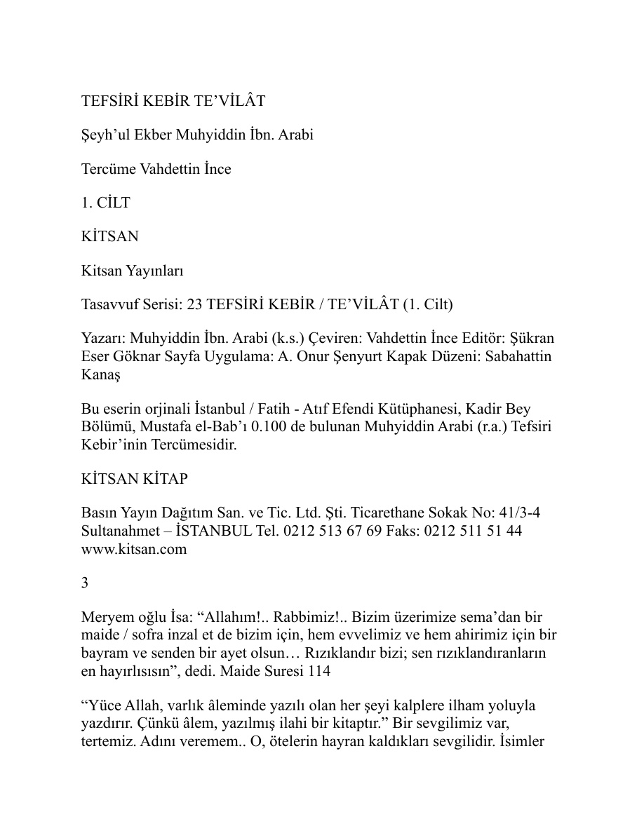 tevilat PDF – Muhyiddin Arabi