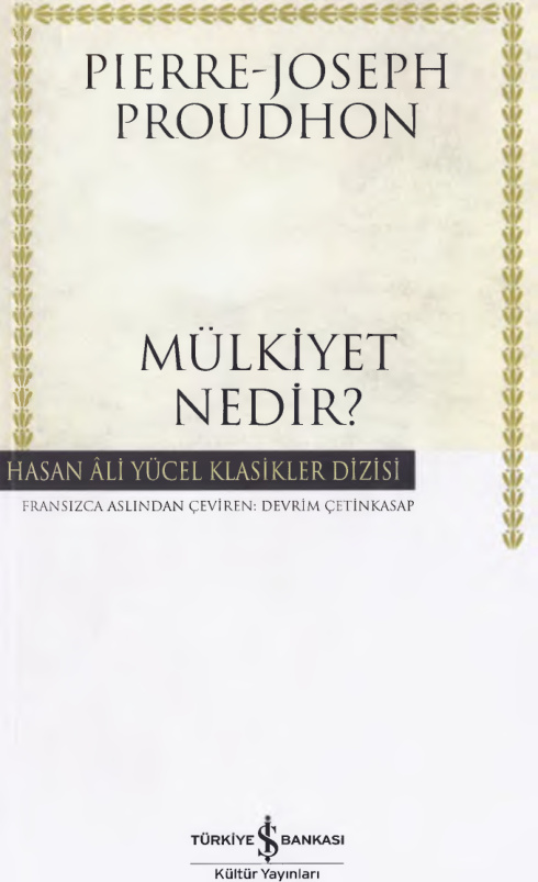 Mülkiyet Nedir PDF – Pierre-Joseph Proudhon
