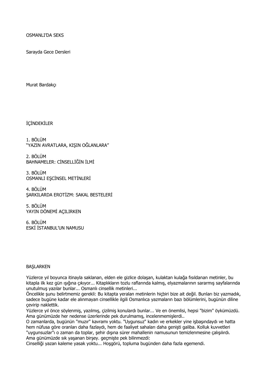 Osmanlı’da Seks PDF – Murat Bardakçı
