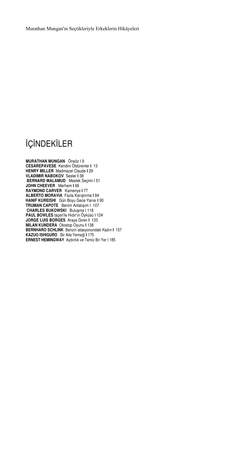 Erkeklerin Hikayeleri PDF – Murathan Mungan