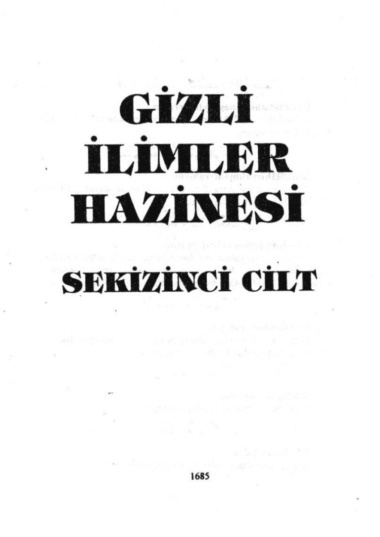 Gizli İlimler Hazinesi 8. Kitap PDF - Mustafa İloğlu 1 Mustafa İloğlu Gizli İlimler Hazinesi 8. Kitap Kitap Kapağı
