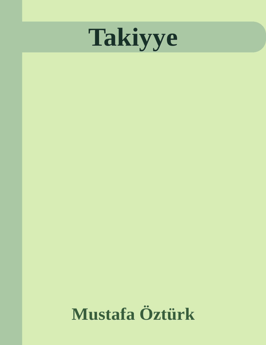 Takiyye PDF – Mustafa Öztürk