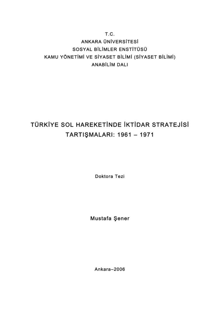 Mustafa Şener Türkiye Sol Hareketinde İktidar Stratejisi Tartışmaları Kitap Kapağı