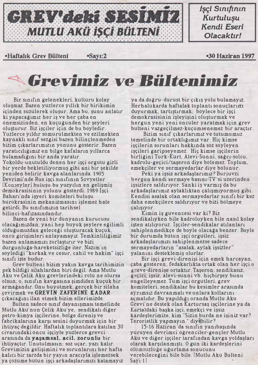 Mutlu Akü İşçi Bülteni Sayı 2 PDF – Kolektif