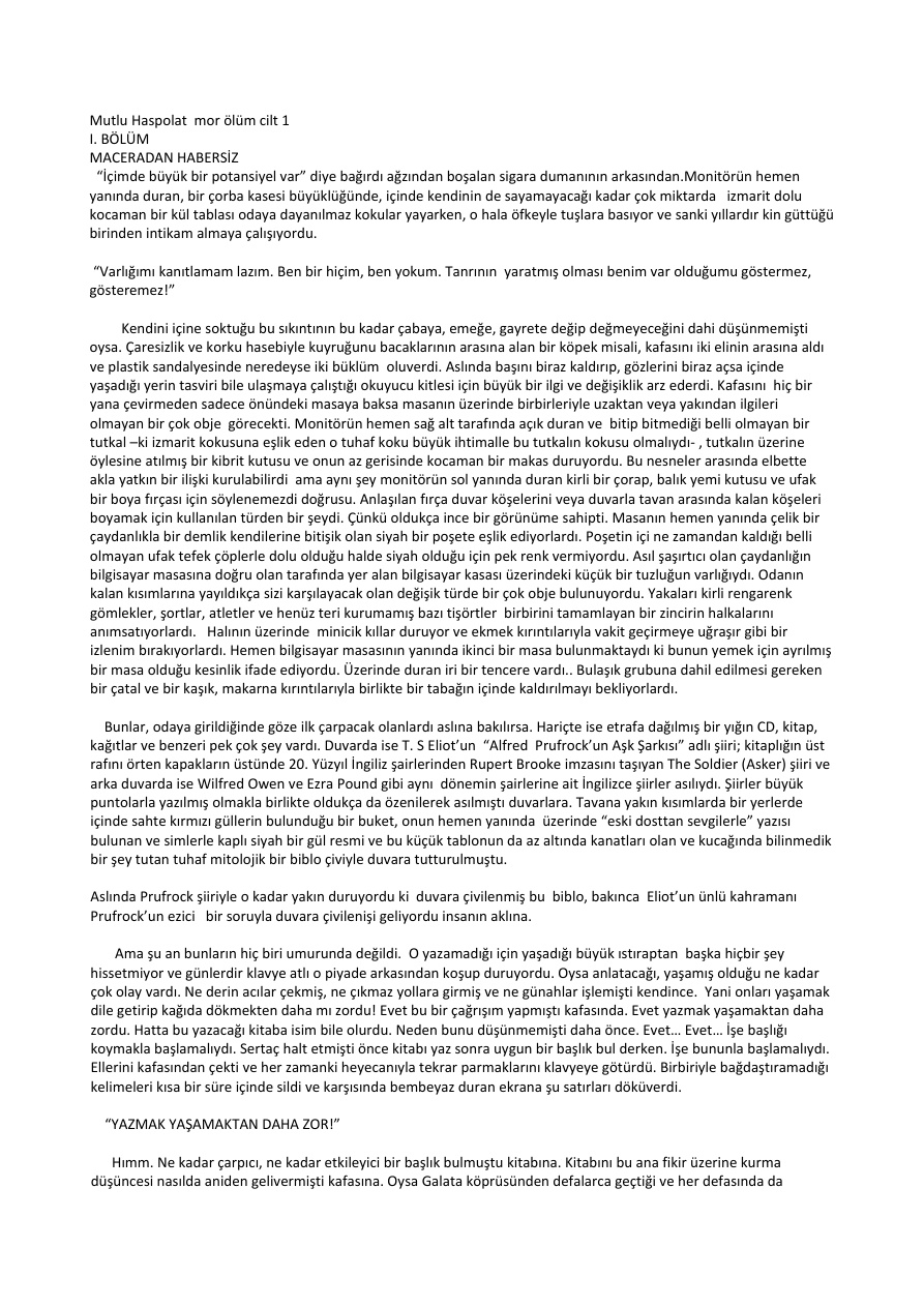 Mor Olum 1 PDF – Mutlu Haspolat