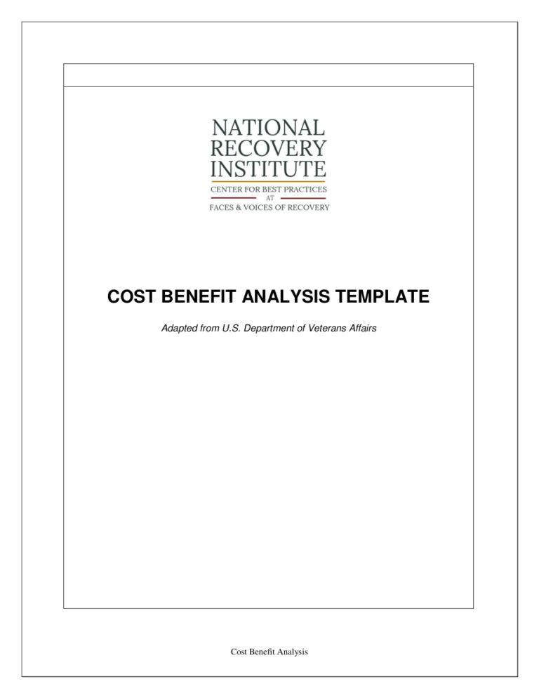 NRI Cost Benefit Analysis Template Kitap Kapağı