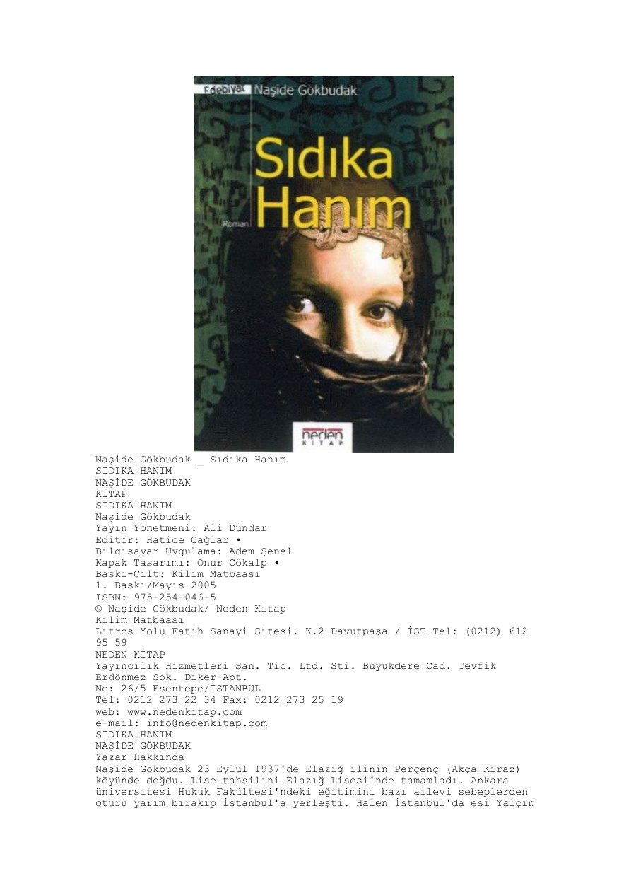 Sidika Hanim PDF – Naşide Gökbudak