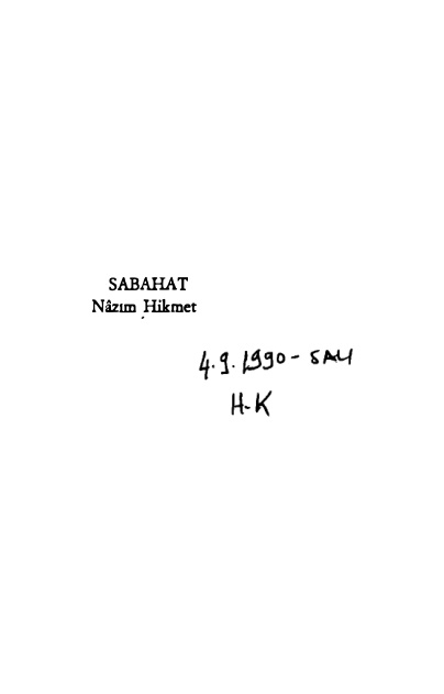 Sabahat PDF – Nazım Hikmet