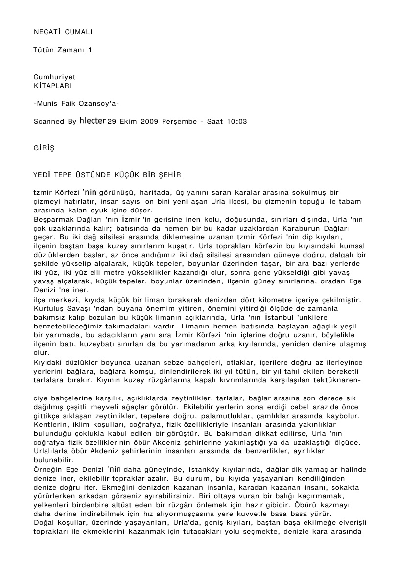 Tutun Zamani PDF – Necati Cumalı