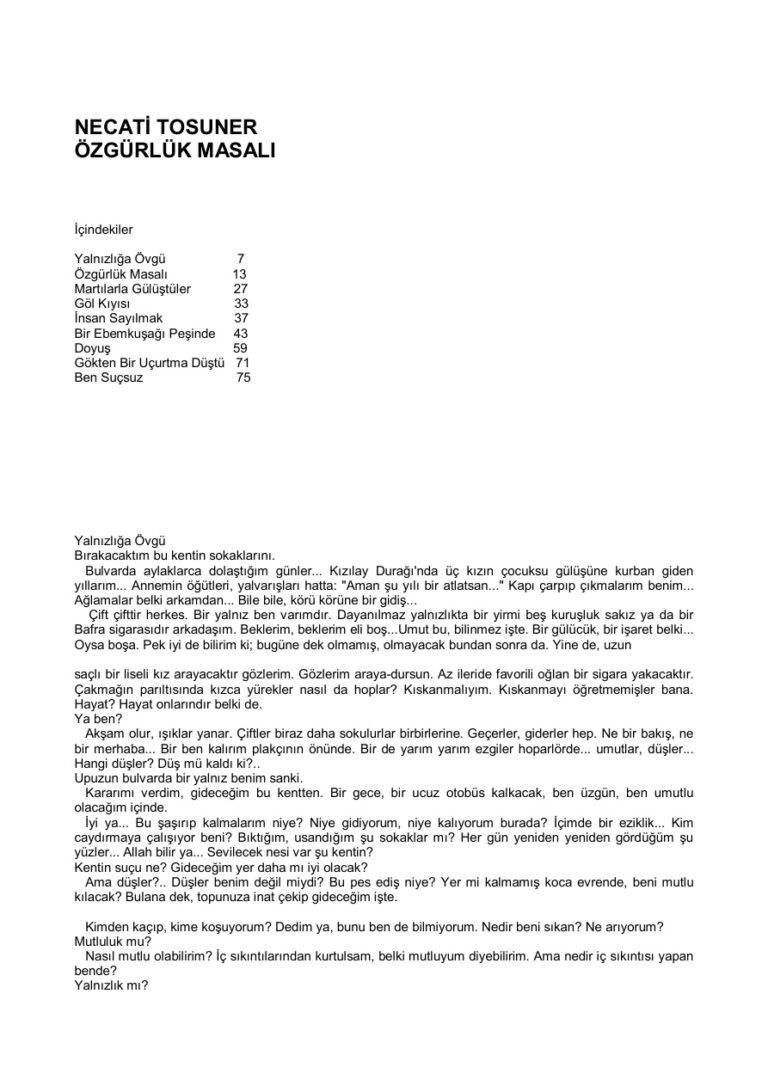 Necati Tosuner Özgürlük Masalı Kitap Kapağı
