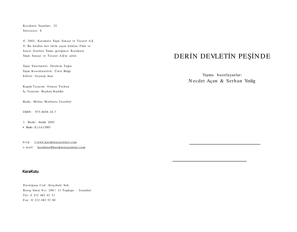 Derin Devlet PDF – Necdet Acan