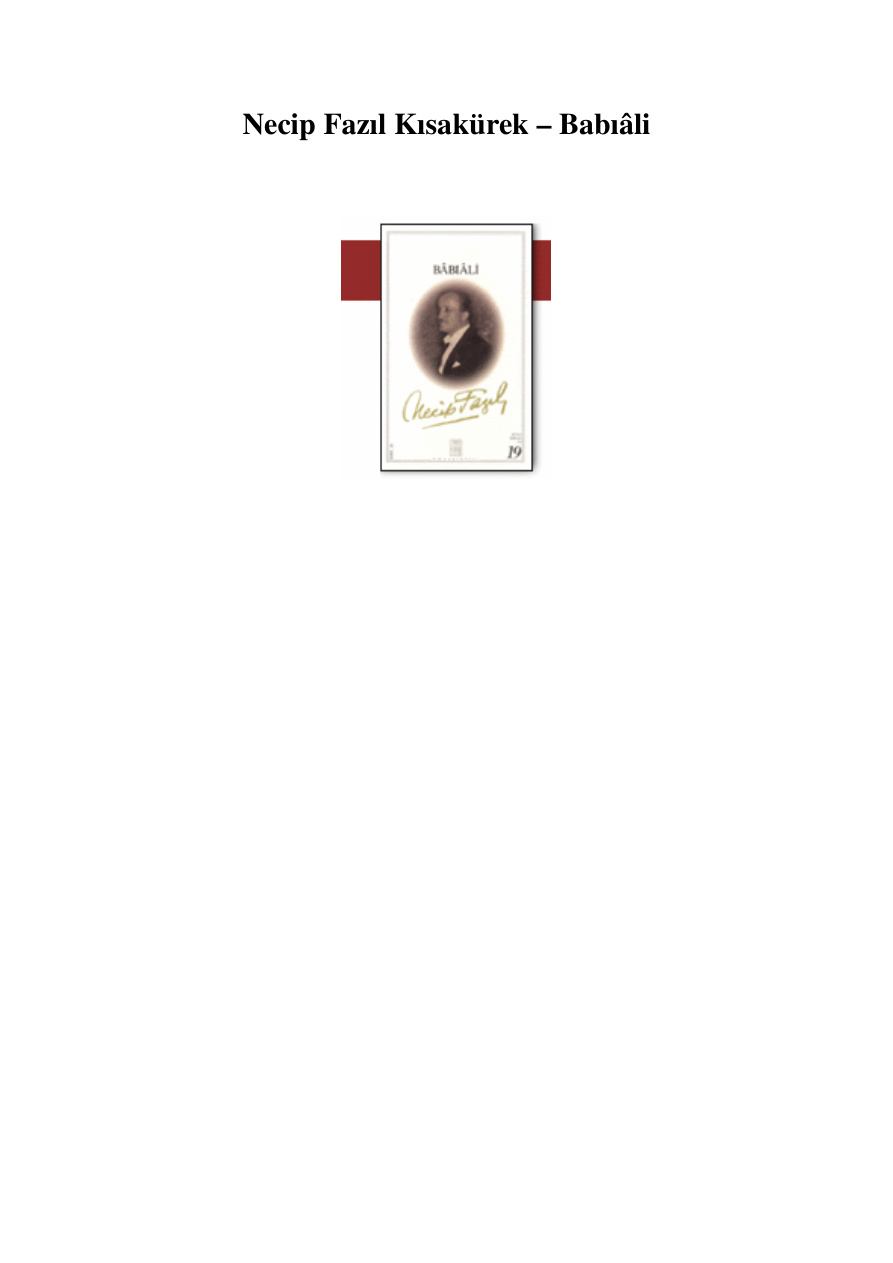 Babiali PDF – Necip Fazıl Kısakürek