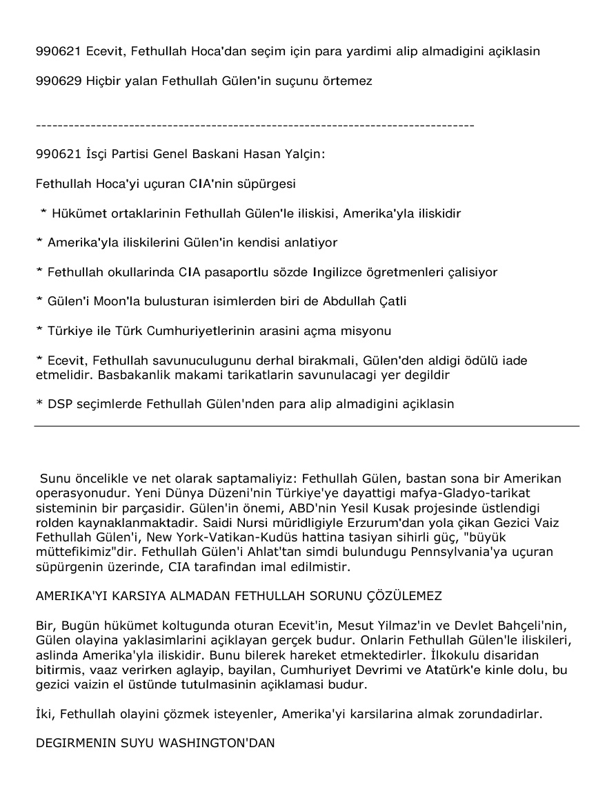 Cia Ve Fethullah Gulen PDF – Necip Hablemitoğlu