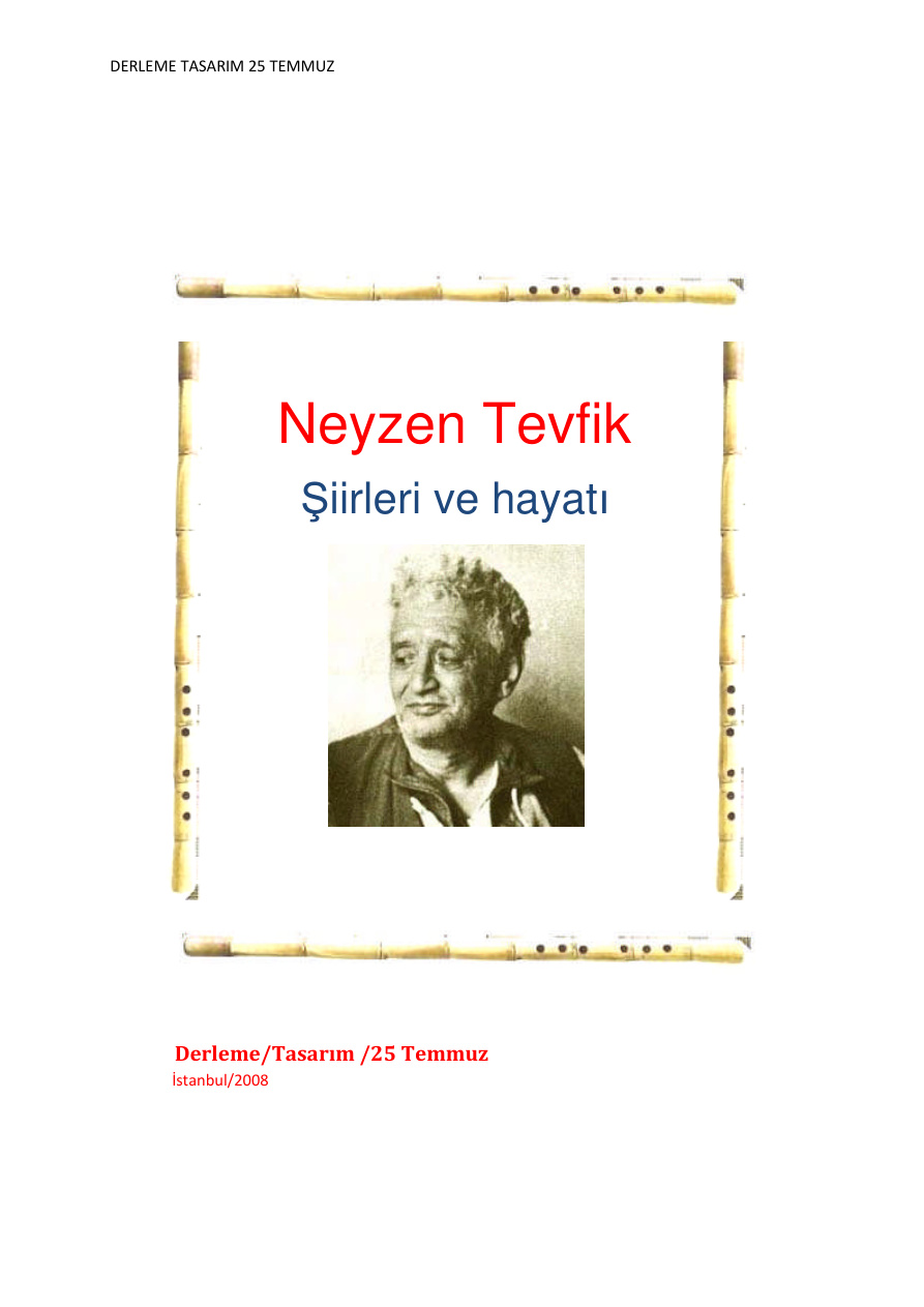 Neyzen Tevfik  Hayatı ve şiirleri_25 Temmuz PDF – Neyzen Tevfik