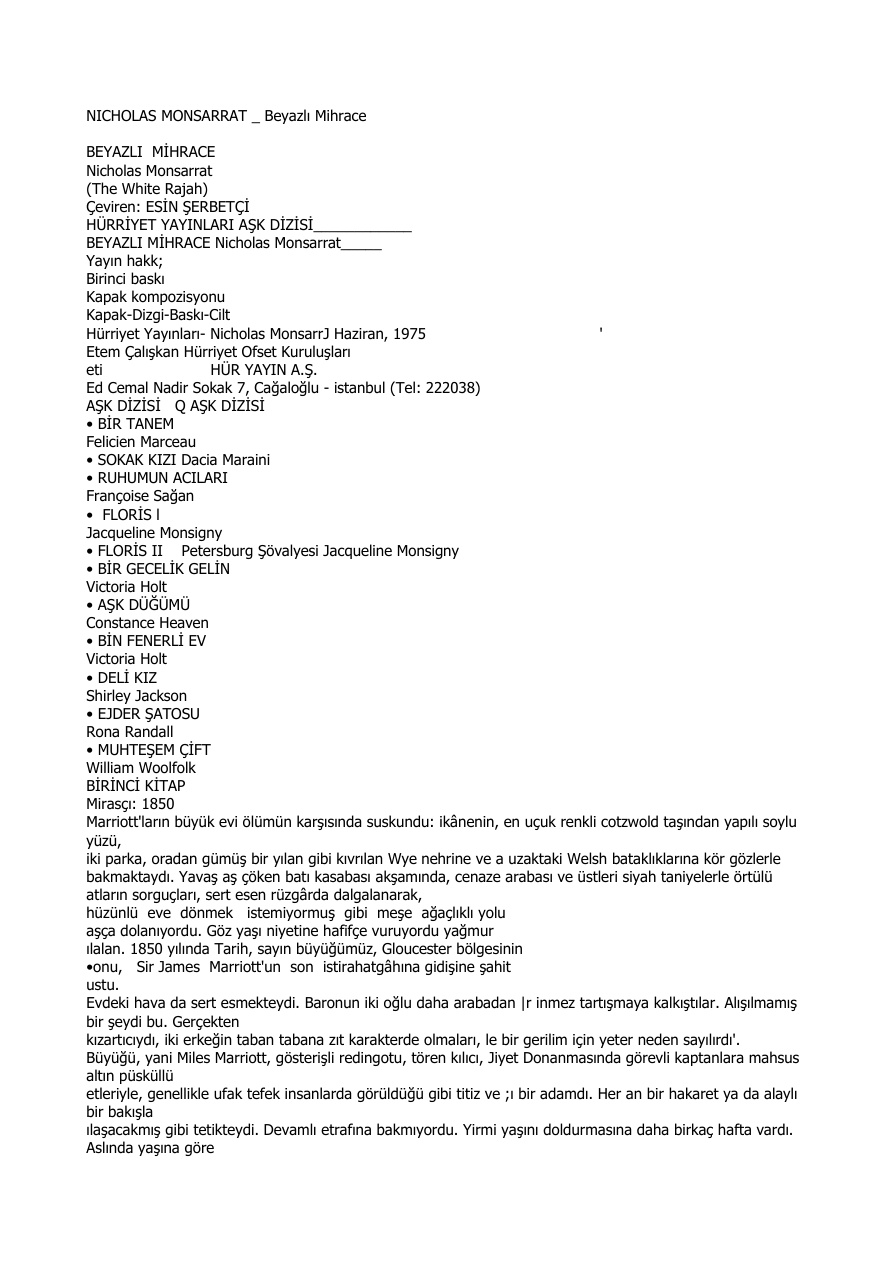 Beyazlı Mihrace PDF - Nicholas Monsarrat 15 Beyazlı Mihrace PDF – Nicholas Monsarrat