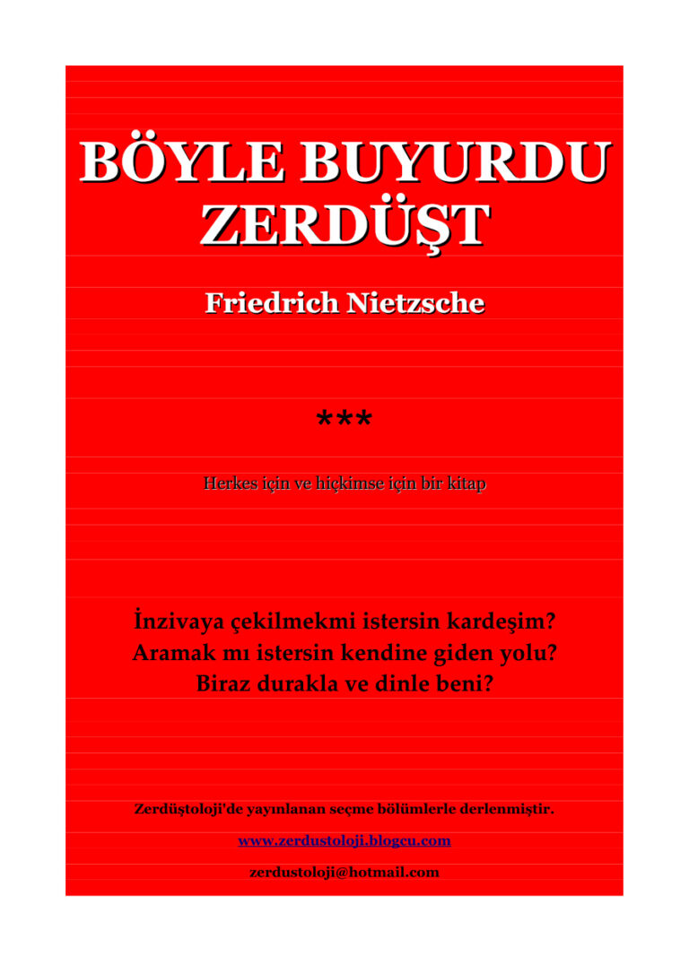 Nietszche Zerduşt Kitap Kapağı