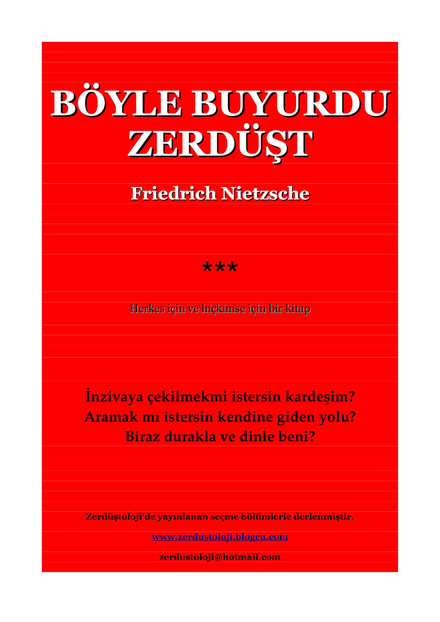 Zerduşt (seçme) PDF – Friedrich Nietzsche