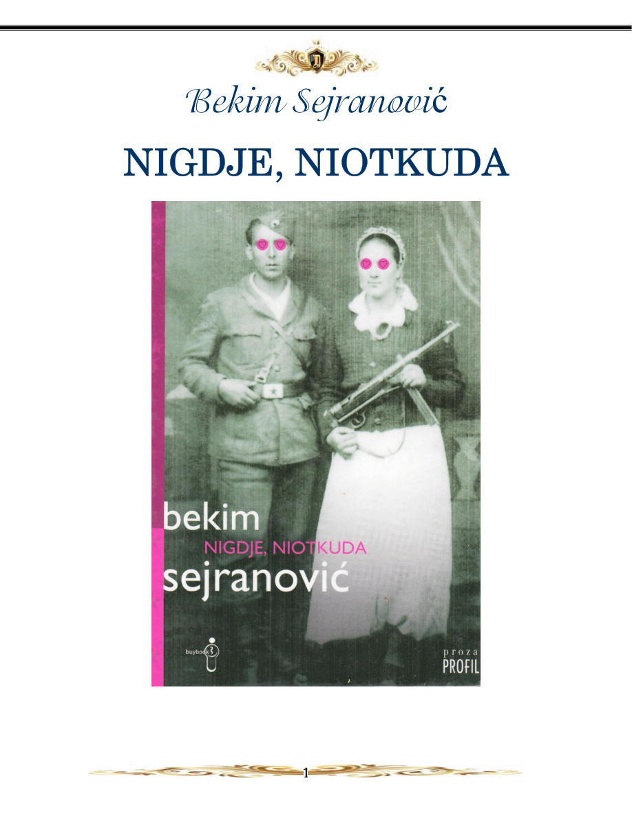 Nigdje, niotkuda PDF - Bekim Sejranović 1 Nigdje, niotkuda