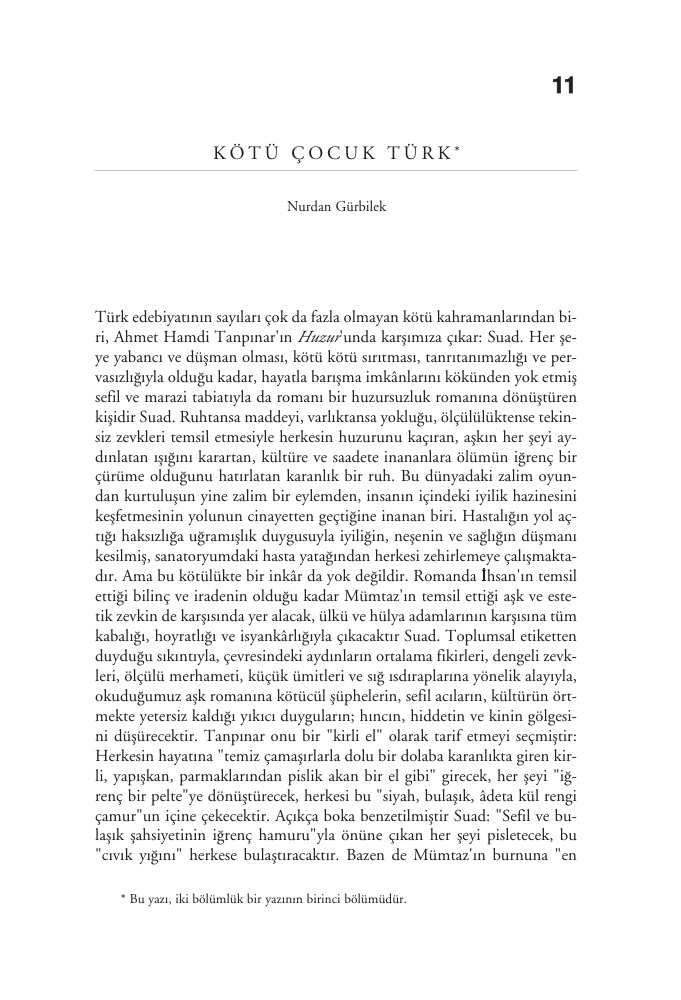 Kötü Çocuk Türk PDF – Nurdan Gürbilek