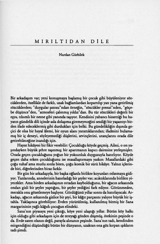 Mırıltıdan Dile PDF – Nurdan Gürbilek