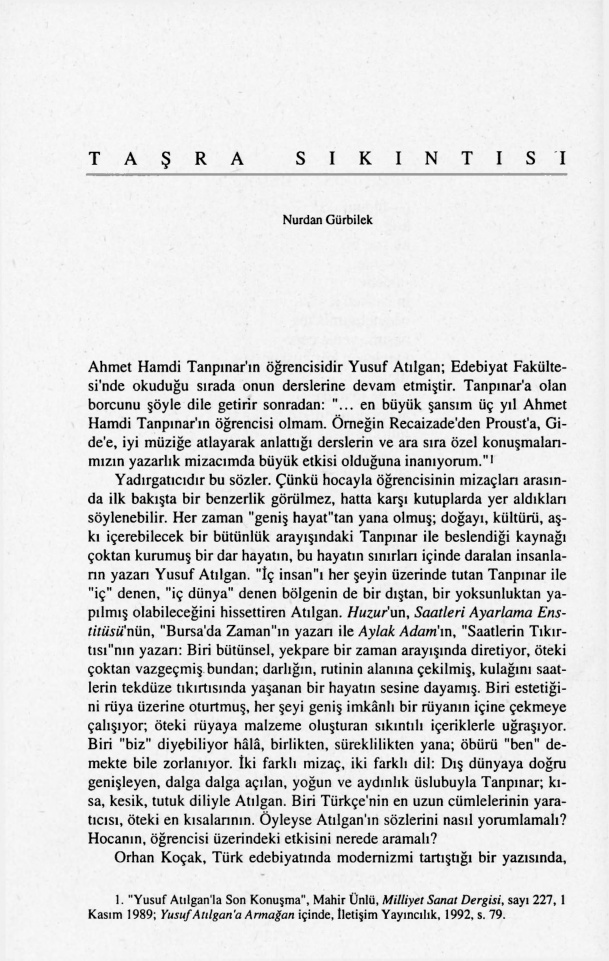 Taşra Sıkıntısı PDF – Nurdan Gürbilek