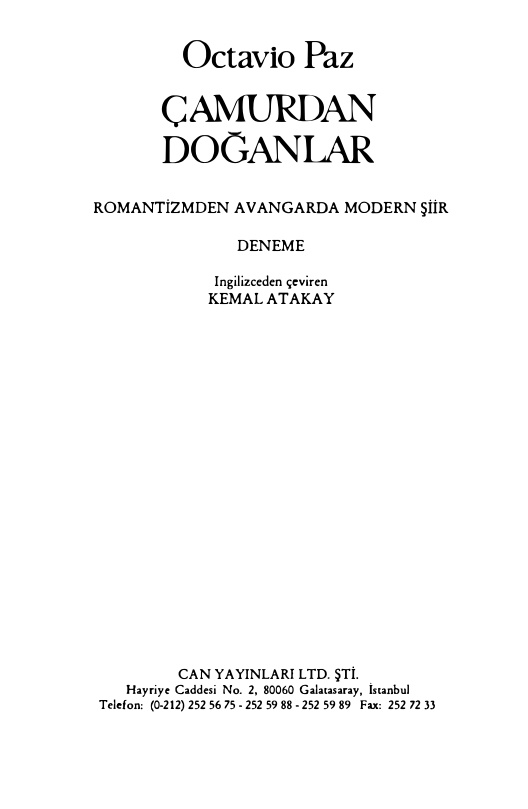 Çamurdan Doğanlar PDF – Octavio Paz