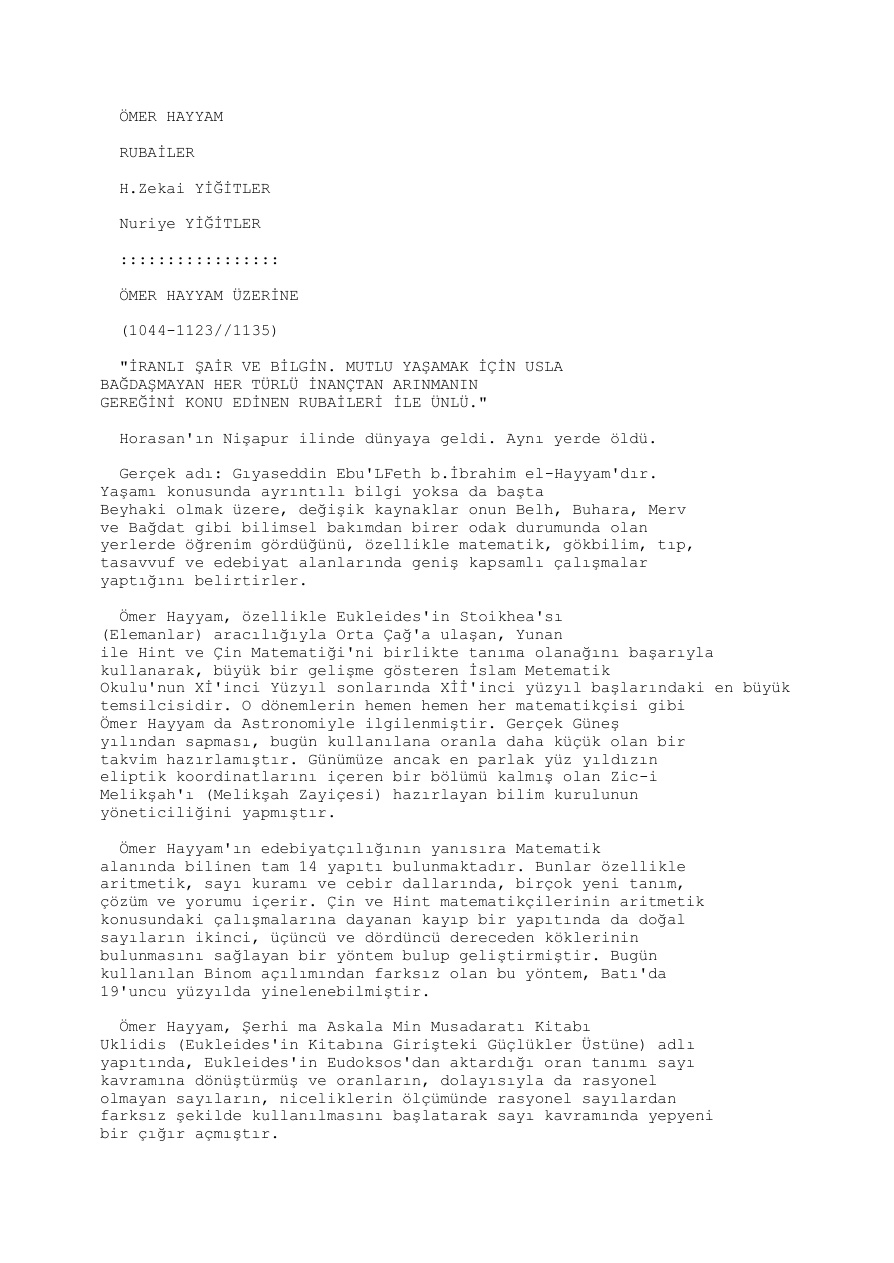 Rubailer PDF – Ömer Hayyam