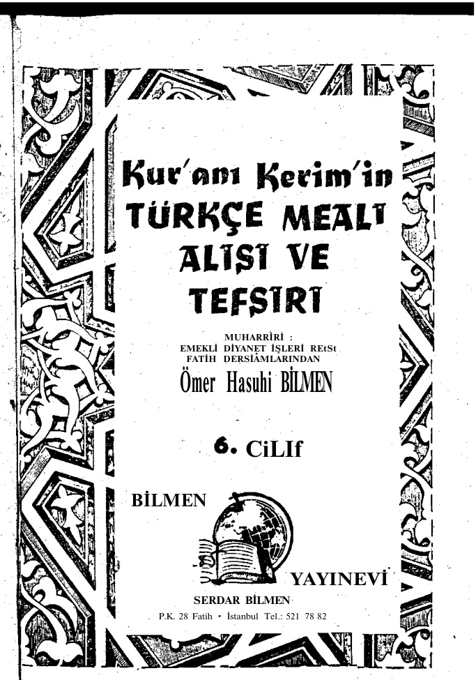 Kuranin Meal Alisi ve Tefsiri Cilt 6 PDF – Ömer Nasuhi Bilmen