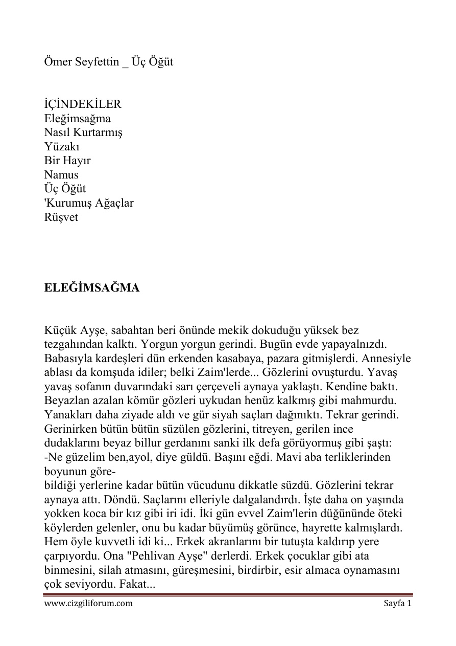 Uc Ogut PDF – Ömer Seyfettin
