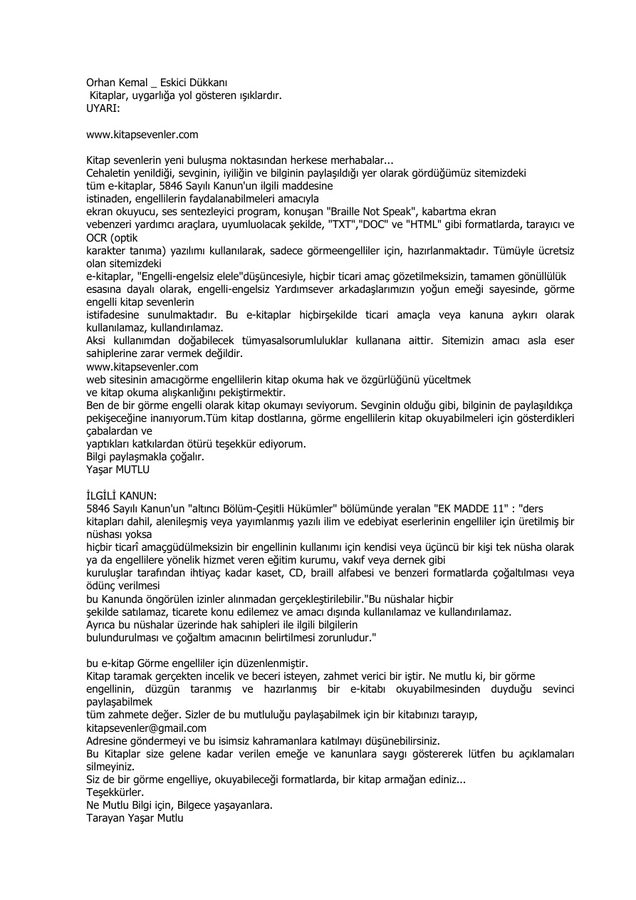 Eskici Dükkanı PDF – Orhan Kemal