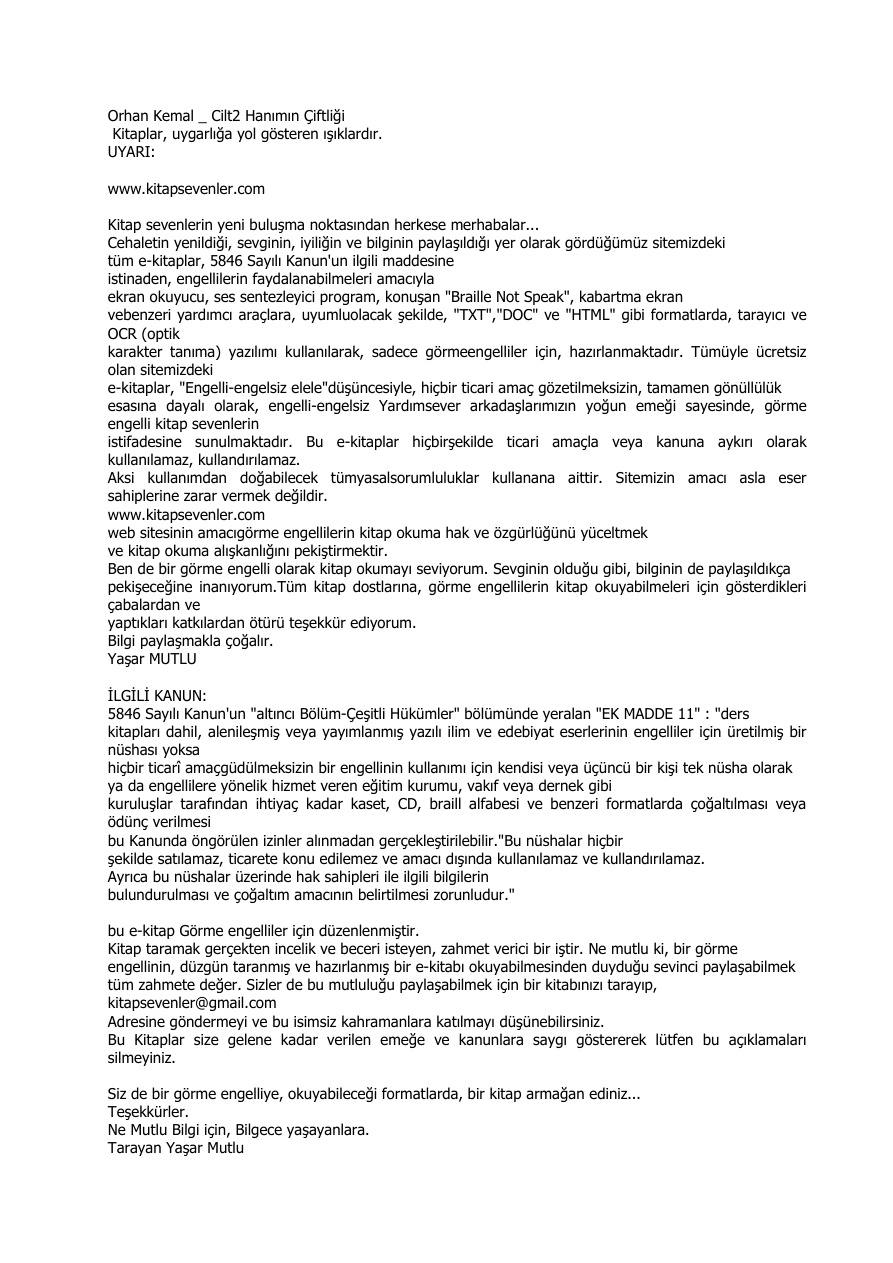 Hanımın Çiftliği PDF – Orhan Kemal