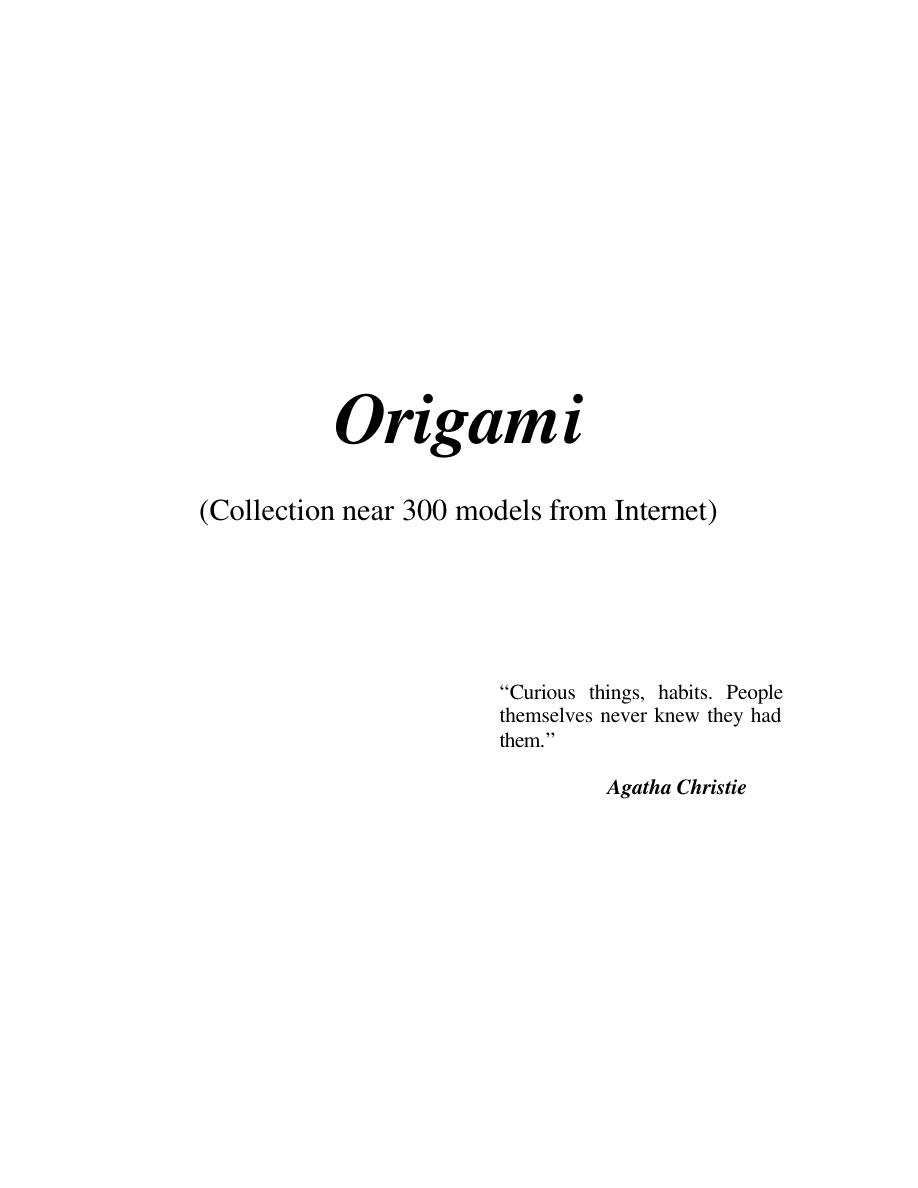 Origami — A collection of nearly 300 models PDF – Kolektif