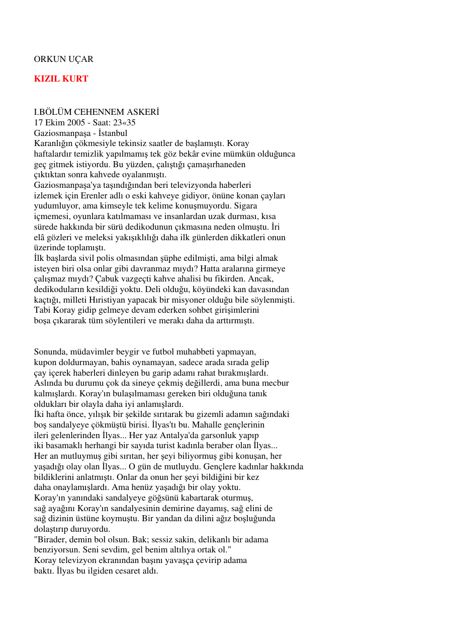 Kizil Kurt PDF – Orkun Uçar