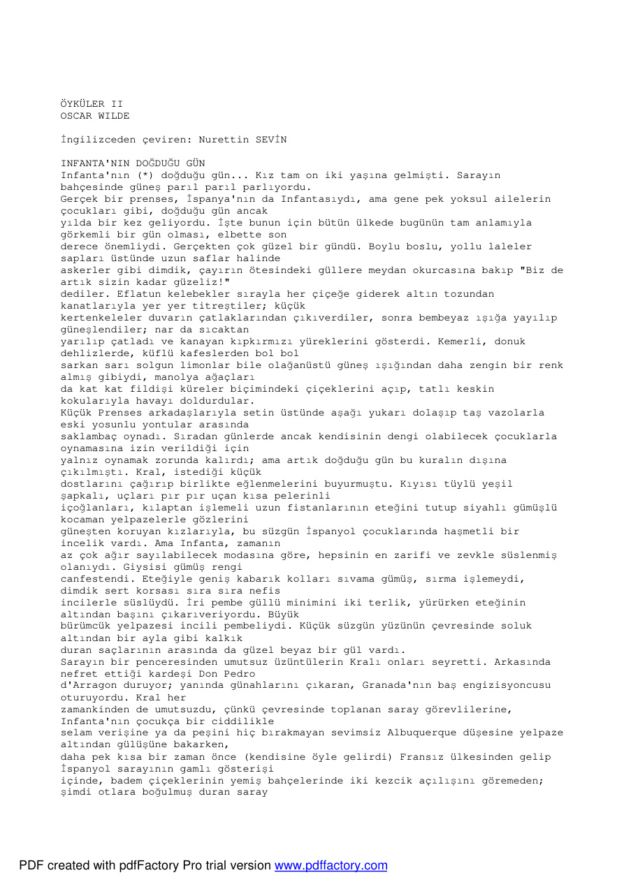 Öyküler 2 PDF – Oscar Wilde