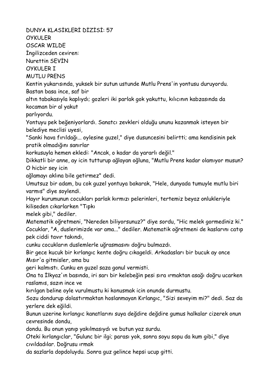 OscarWildeOykuler PDF – Oscar Wilde
