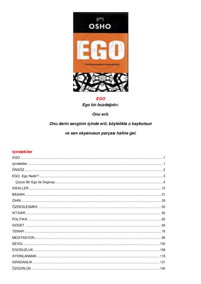 Osho Ego Kitap Kapağı