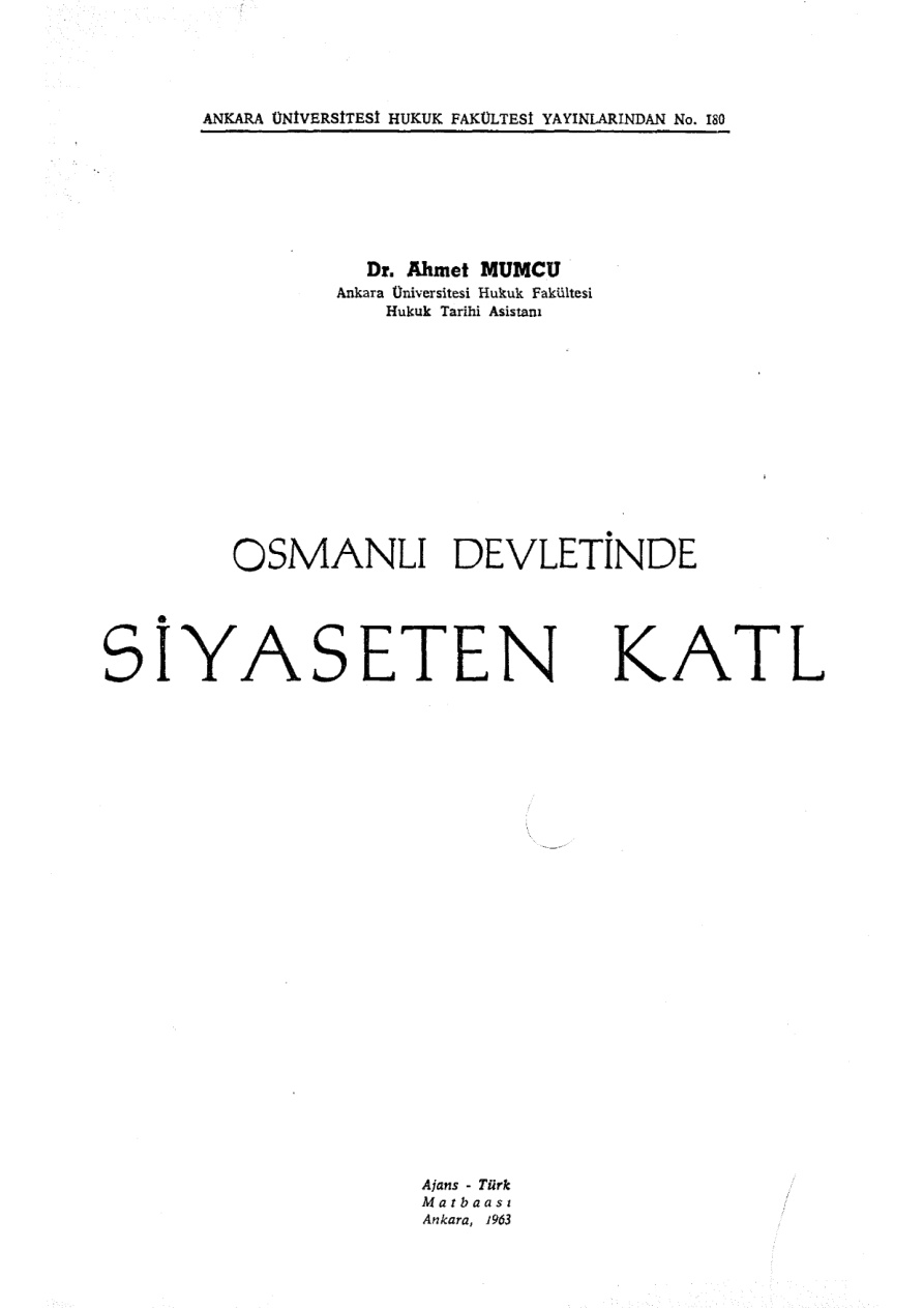Osmanlı Devletinde Siyaseten Katl PDF – Ahmet Mumcu