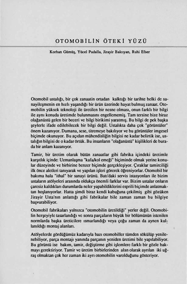 Otomobilin Öteki Yüzü PDF – Korhan Gümüş & Kolektif