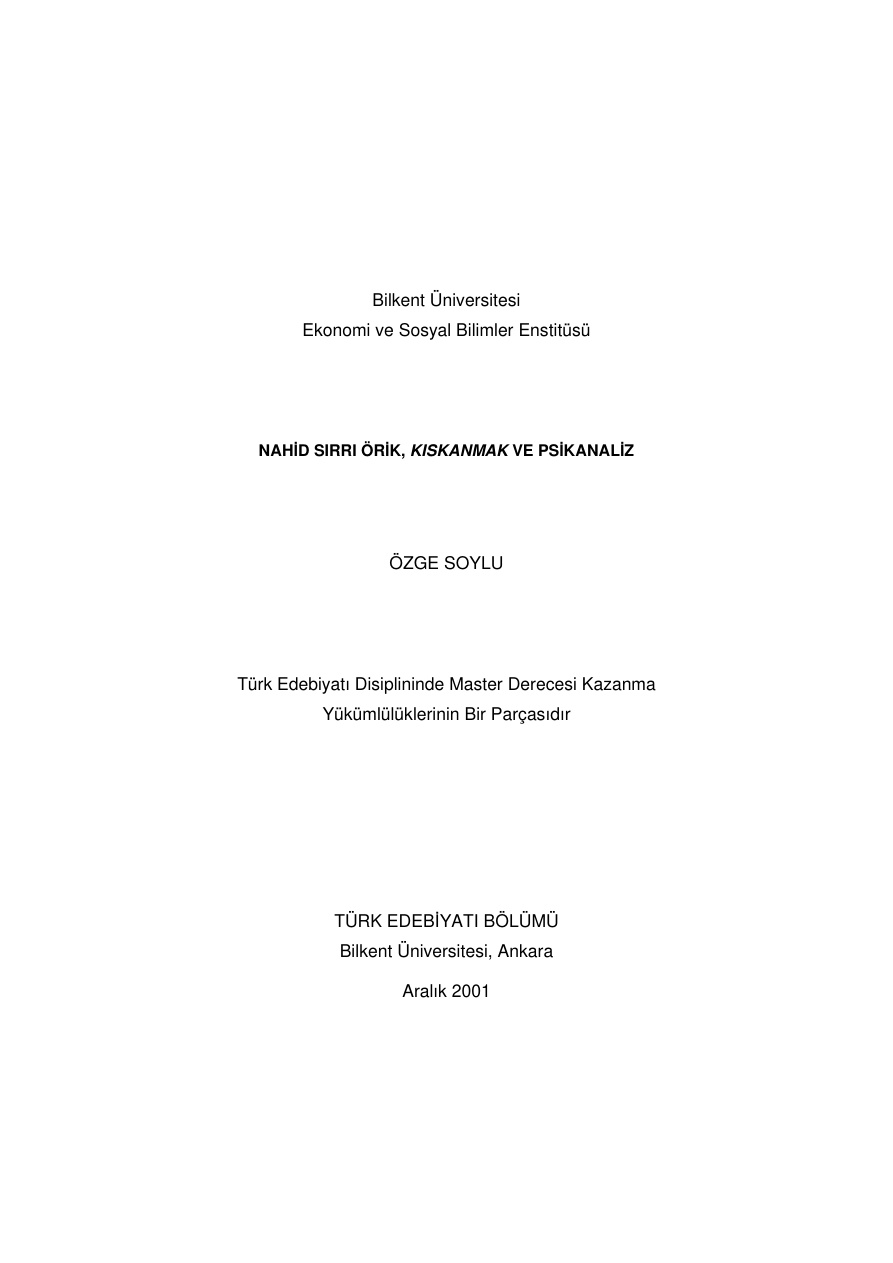 Nahid Sırrı Örik, Kıskanmak ve Psikanaliz PDF – Özge Soylu