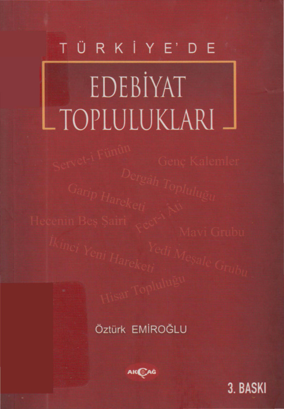 Türkiye’de Edebiyat Toplulukları PDF – Öztürk Emiroğlu